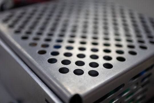 Close up of the electronic grille of the electronic panel