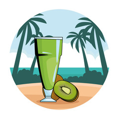 Delicious and natural juice with fruit