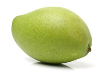 Green mango isolated on a white background