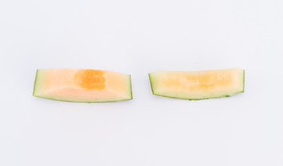 Cantaloupe melon  on white background