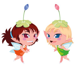 beautiful magic fairies characters vector ilustration