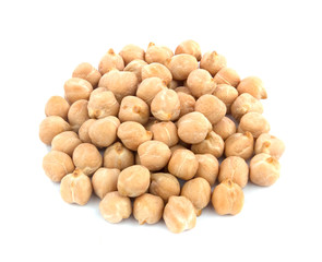 chickpeas isolated on white background. healthy food