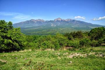 Fototapeta na wymiar 長野県 野辺山高原 平沢峠からの八ヶ岳
