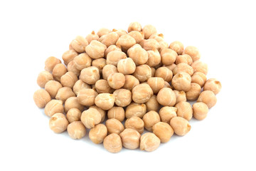 chickpeas isolated on white background. healthy food
