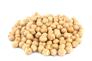 chickpeas isolated on white background. healthy food