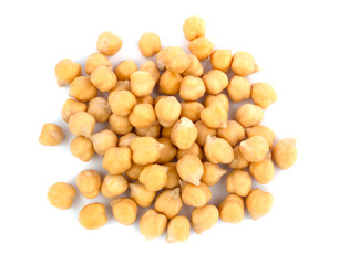 chickpeas isolated on white background. healthy food