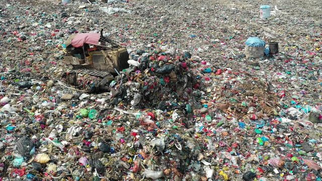 Plastic pollution crisis. Trash sent to Malaysia for recycling is instead dumped in a giant garbage mountain	 