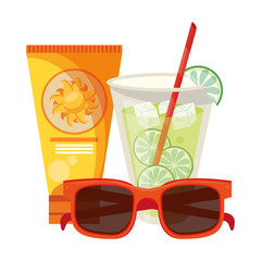 Summer travel and vacations cartoons