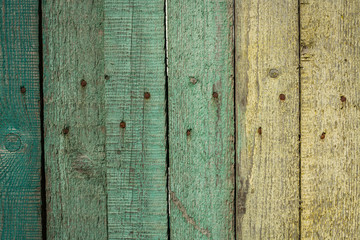 old wooden fence blue color for background