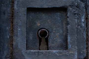 old iron door with lock