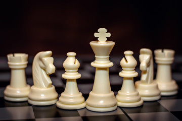 Chess pieces on a chessboard