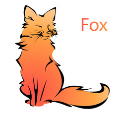 Picture of a red fox. Vector images of a fox. Tattoo, drawing