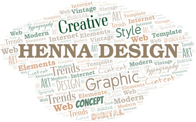 Henna Design word cloud. Wordcloud made with text only.