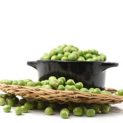 Fresh peas isolated on white background 