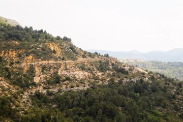 Naklejka premium A mountain terrain of Siurana in Priorat, Spain