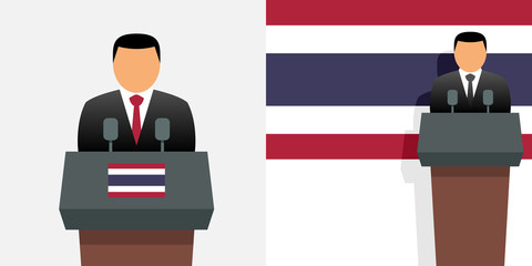Thai prime minister and flag