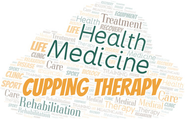 Cupping Therapy word cloud. Wordcloud made with text only.