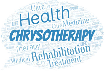 Chrysotherapy word cloud. Wordcloud made with text only.