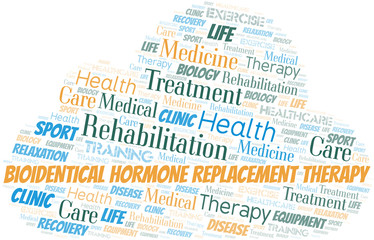 Bioidentical Hormone Replacement Therapy word cloud. Wordcloud made with text only.