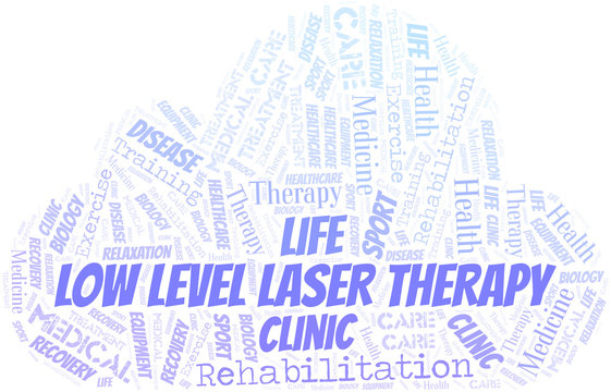 Low Level Laser Therapy Word Cloud. Wordcloud Made With Text Only.