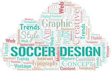Soccer Design word cloud. Wordcloud made with text only.