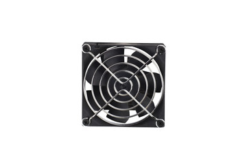 One black plastic fan for desktop computer or notebook for cooling processor and other components...