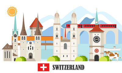 Switzerland Travel Landmarks background
