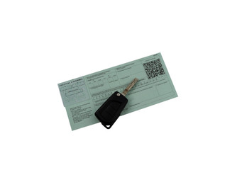 insurance paper with car key