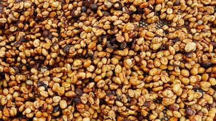 Close up of coffee beans for background                               