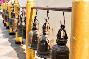 Temple bells at Wat Phra That Doi Suthep, a temple in Thailand