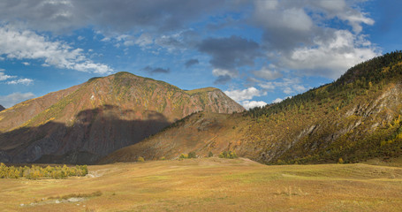 Beautiful Altai mountains in golden autumn