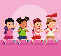 children on school field trip