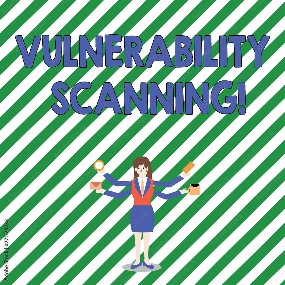 Aufkleber handwriting text vulnerability scanning. conceptual photo check of the potential points of exploit i