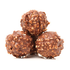 chocolate candy on white background 