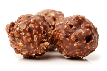 chocolate candy on white background 