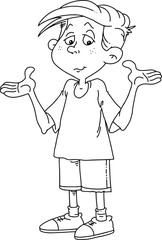 Little boy isolated on white background