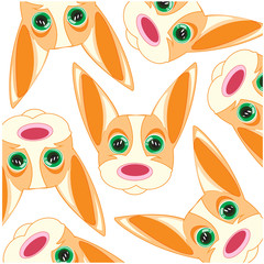 Vector illustration of the mug animal fenek pattern