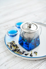 Two glass cup of blue Anchan