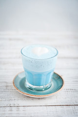 Blue matcha latte