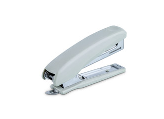 Office stationary Gray stapler isolated on white background