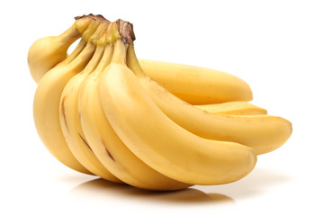 Fresh ripe bananas on white background 
