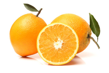 Orange fruit on the white background