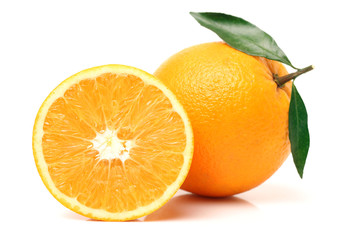 Fototapeta na wymiar Orange fruit on the white background