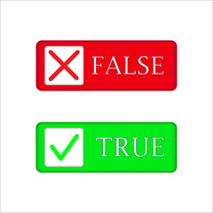 True or false buttons vector background