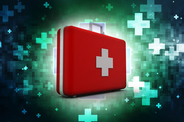 Obraz premium 3d illustration of first aid kit.