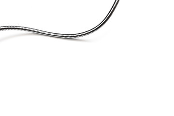 Black power cable socket isolated on white background -