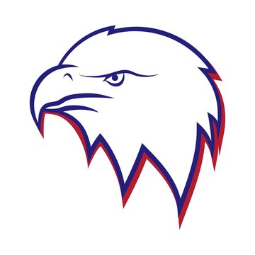 Vector Eagle Head.Emblem of predatory bird. national symbol of the USA