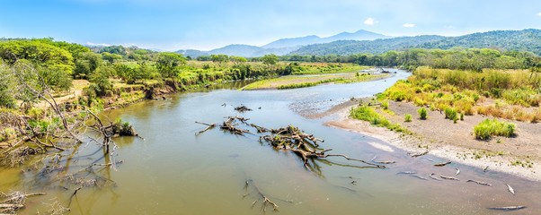 Panoramic view at the River Tarcoles from Crocodile Bridge in Costa Rica
