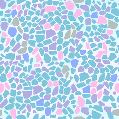 Vector seamless pattern of stones in pastel colors.