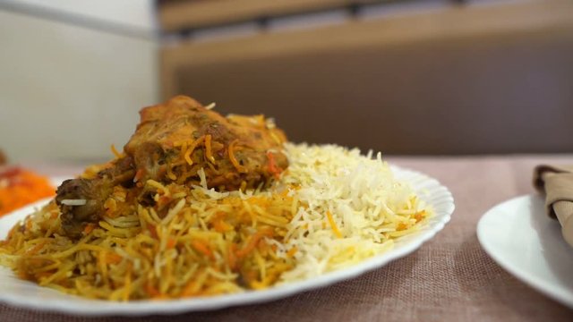 Famous Karachi Biryani is most well known non vegetarian culinary, slow motion